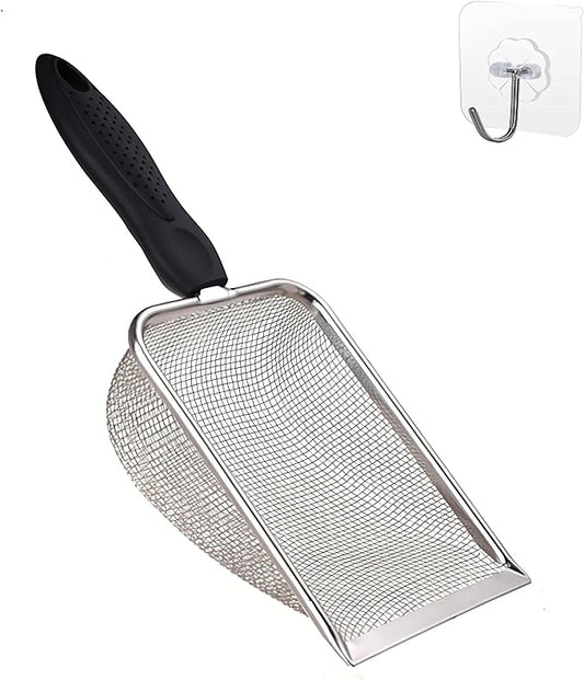 Cat Litter Scoop Stainless Steel Mesh Scooper Long Handle Deep Shovel Non-Stick by Unknown