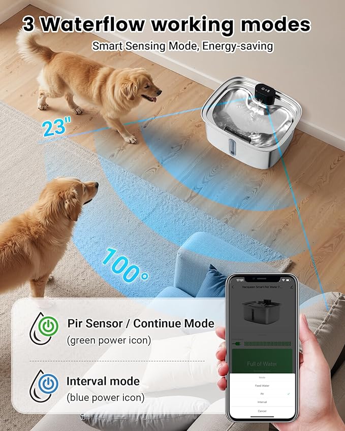 Smart Dog Water Bowl Dispenser Large, 10L/ 2.64Gal Cordless Dog Water Fountain - Image 4