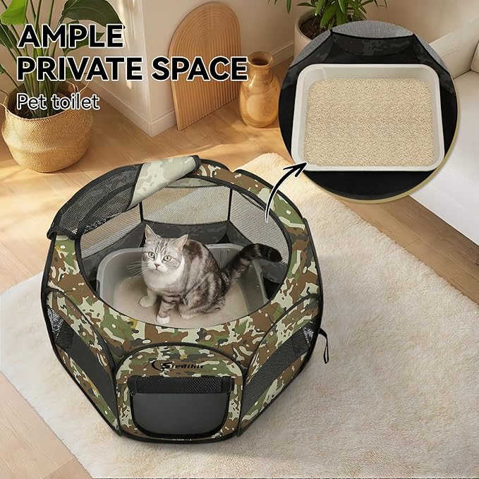 Pink Puppy Playpen for Middle Dog Cat, Dogs Tent Crate Cage Indoor/Outdoor - Image 5