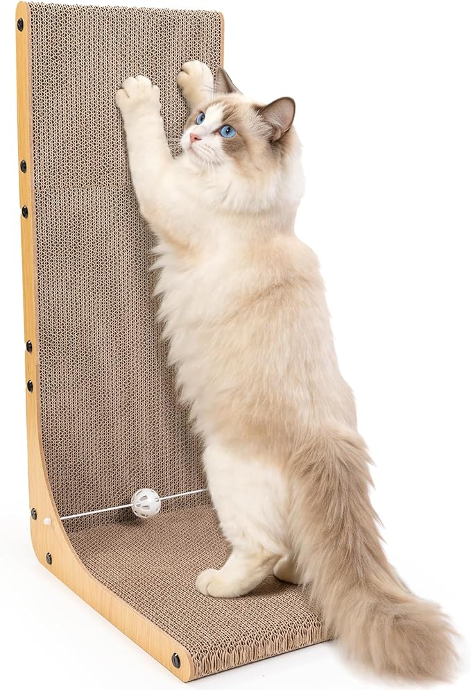 26.8 Inch Cat Scratching Post, Premium High Density Cardboard Cat Scratcher by Unknown