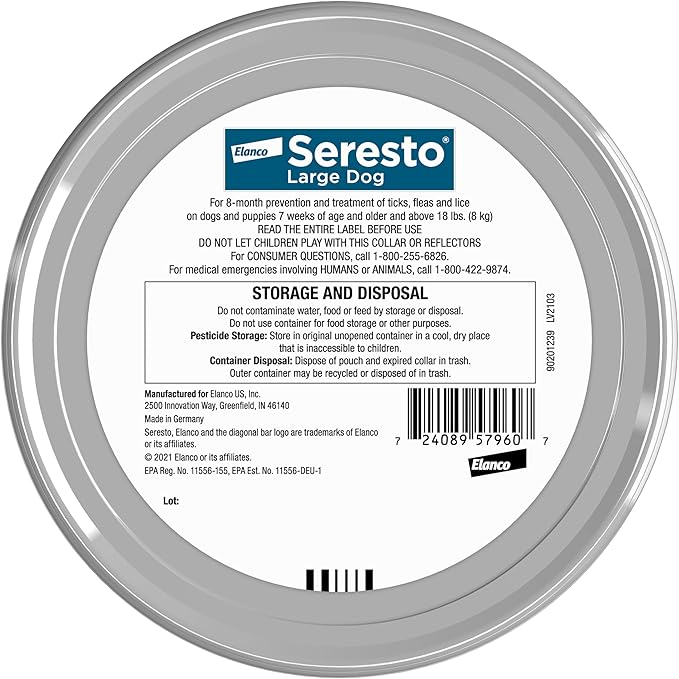Seresto Large Dog Vet-Recommended Flea & Tick Treatment & Prevention Collar - Image 2