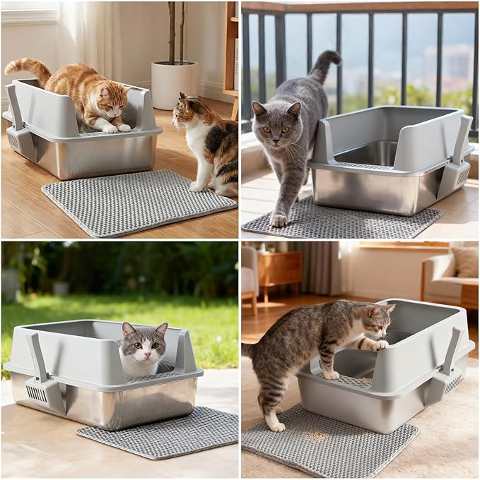 Stainless Steel Litter Box, XL Metal Cat Litter Box - Image 6