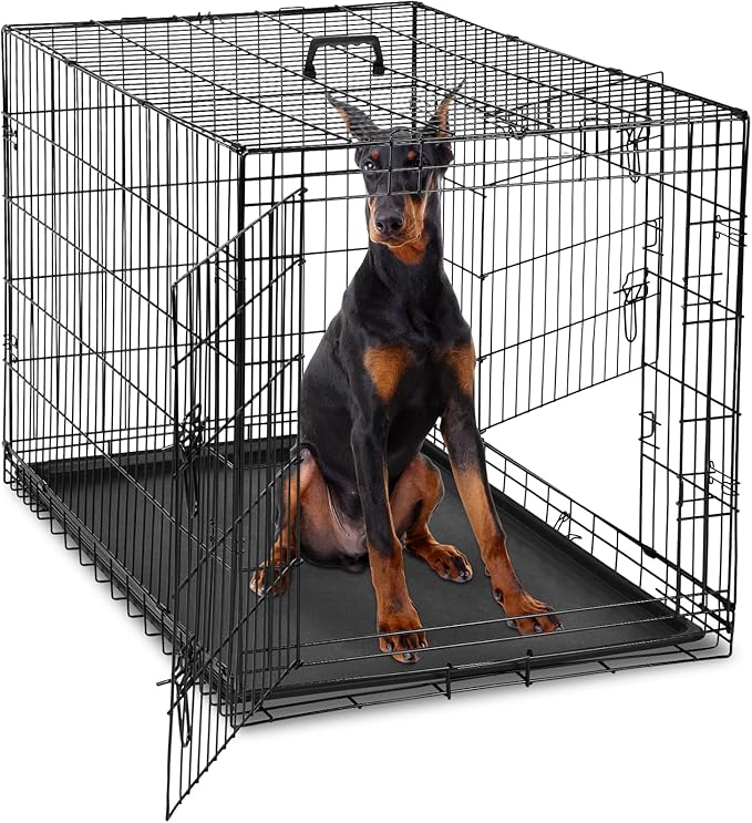 DUMOS Dog Crate, 48 Inch Extra Large Double Door Dogs Cage by DumosLifestyle