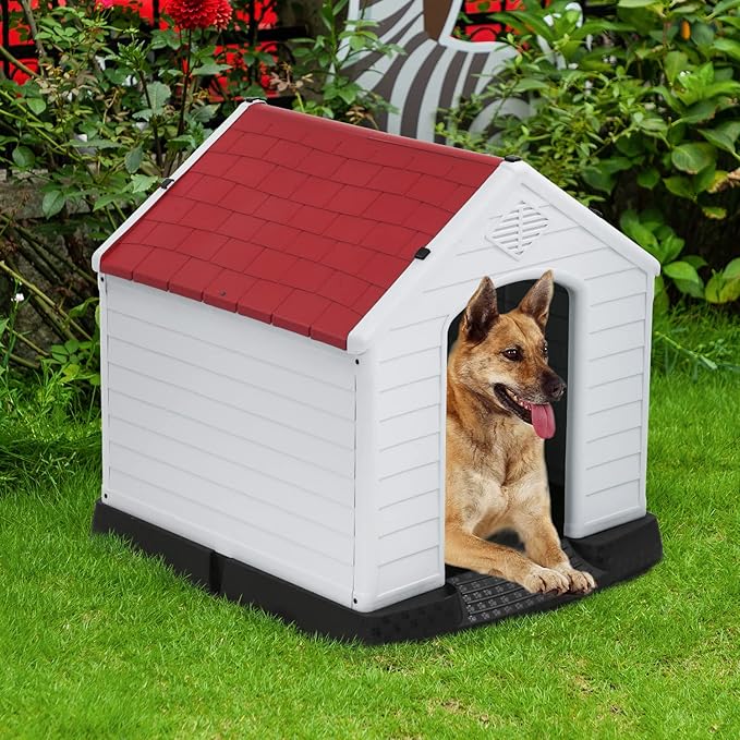 FDW Dog House Indoor Outdoor Durable Ventilate Waterproof Pet Plastic Dog House - Image 2