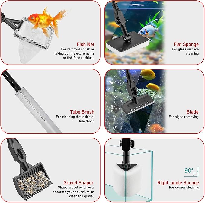 6-in-1 Aquarium Cleaning Tool Aquarium Algae Scraper - Image 5