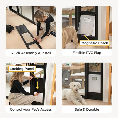 Hakuna Pets Black Glass Patio Pet Door - Image 7