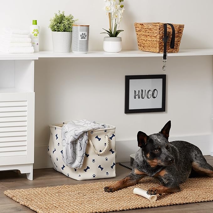 Bone Dry Pet Storage Collection Paw and Bone Print, Small Rectangle, Nautical - Image 4