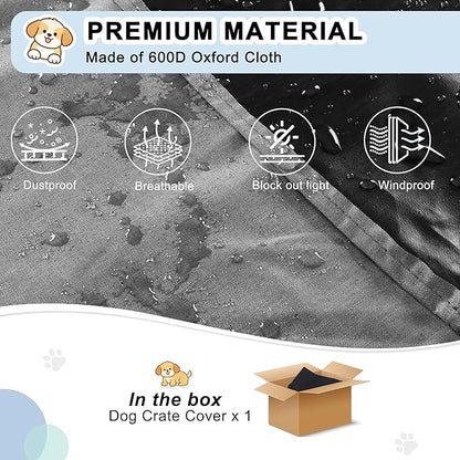 HiCaptain Breathable Dog Crate Cover 48 Inch, Durable Heavy Duty Kennel Cover - Image 3