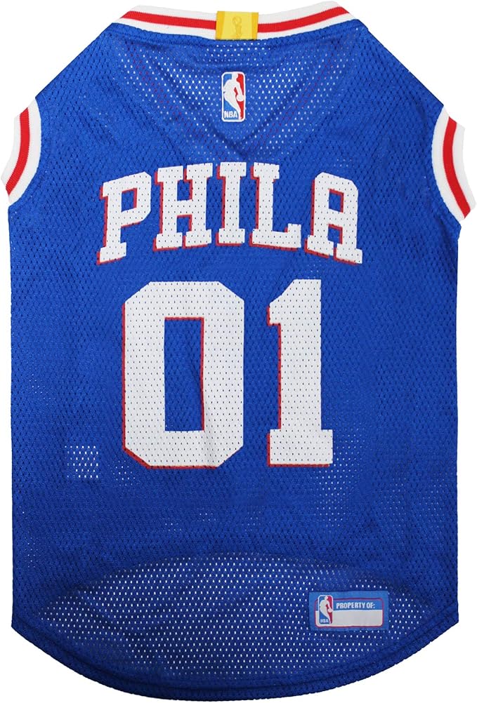 Pets First NBA PHILADELPHIA 76ERS DOG Jersey, Small by PETSFIRST