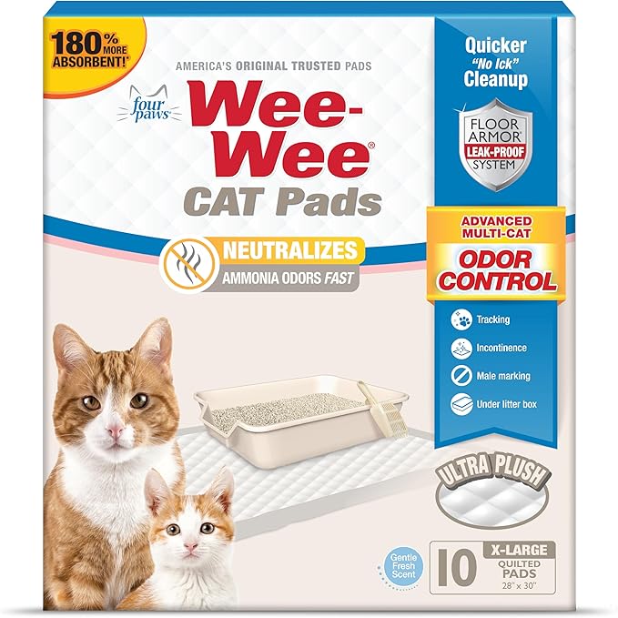 Four Paws Wee-Wee Cat Pee Pads, Disposable Litter Box Mats, Advanced Odor - Image 8