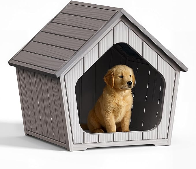 DRATO Dog House Outdoor Indoor Cozy Small Dog Houses Durable Resin Material by DRATOprovidesawarmandcozy
