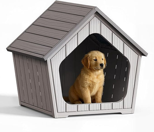 DRATO Dog House Outdoor Indoor Cozy Small Dog Houses Durable Resin Material by DRATOprovidesawarmandcozy
