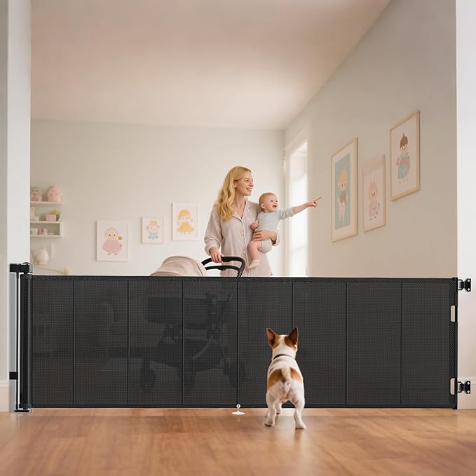 Miumoon 120 inch Retractable Baby Gates 34 inch Tall, Retractable Gate by MiumoonBabyGates