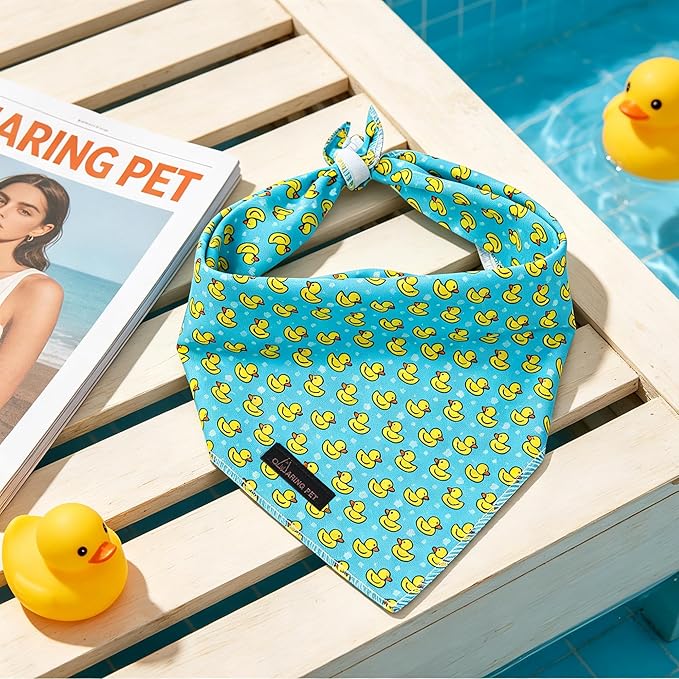 ARING PET Summer Dog Bandanas, Cute Mint Green Yellow Duck Pet Bandana Scarf - Image 2