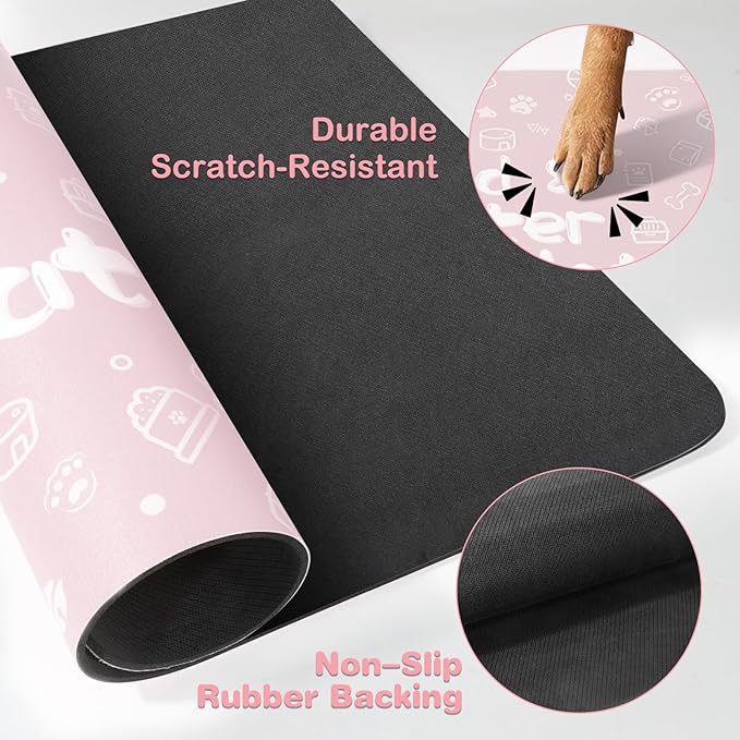 Pet Feeding Mat, Dog Cat Mat for Food and Water, Dog Bowl Waterproof Placemat - Image 3