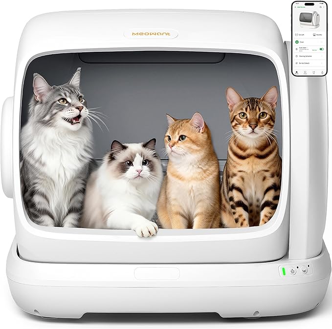 MeoWant Self-Cleaning Cat Litter Box, 106L Extra-Large Space Low Entrance by Meowant