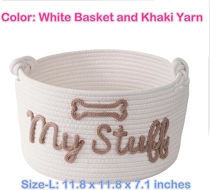 JUPPE Pet Dog Basket with Personalized Name, Dog Toys Storage Organizer Custom - Image 3