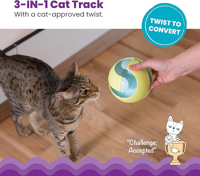 Catstages Twist-A-Ball 3-in-1 Convertible Cat Track Toy, Rolling Ball Toy - Image 2