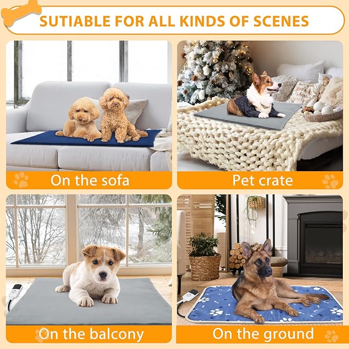 Dog Heating Pad 34"*21" for Outdoor Cat, Heated Dog Bed - Image 8