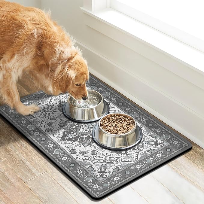 Pet Feeding Mat for Floors Waterproof Dog Mat for Food and Water Absorbent - Image 7