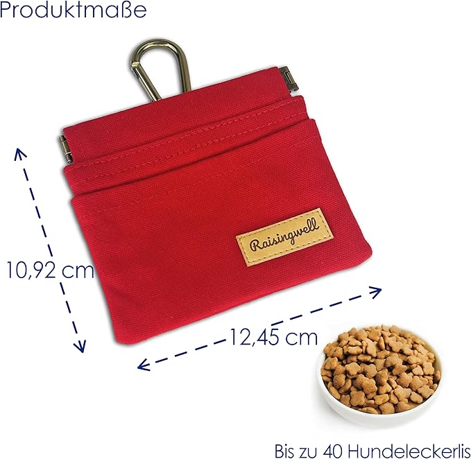 Raisingwell Dog Treat Pouch, Cotton Fabric, Hand Free Dog Walking Bag - Image 2
