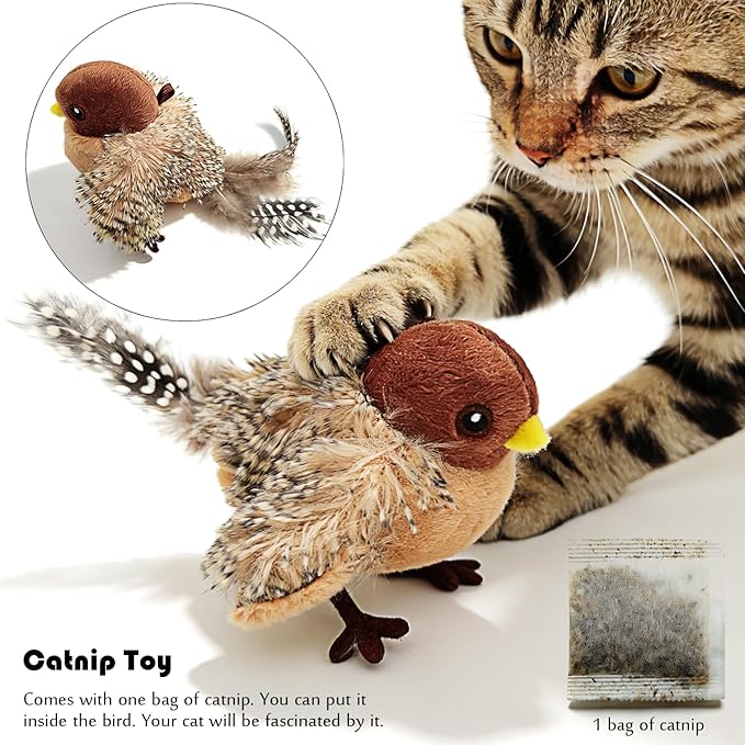 Tipmant Realistic Electric Birds Cat Teaser Interactive Toy Kitten Kitty - Image 4