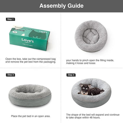 Love's cabin Round Donut Cat and Dog Cushion Bed, 24in Pet Bed - Image 8