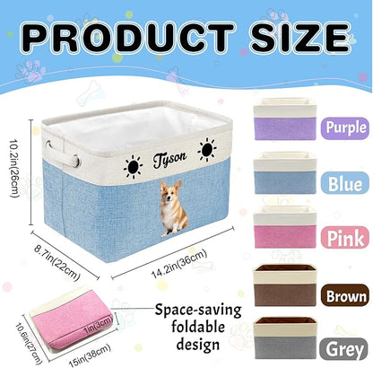 Personalized Dog Toy Storage Basket Bin - Image 2