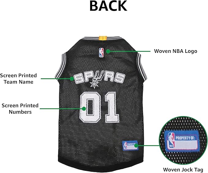 Pets First NBA SAN ANTONIO SPURS DOG Jersey, Large - Image 5
