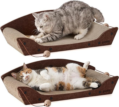 ZOMISIA 2 Pack 26'' Cardboard Cat Scratcher Bed by Zomisia