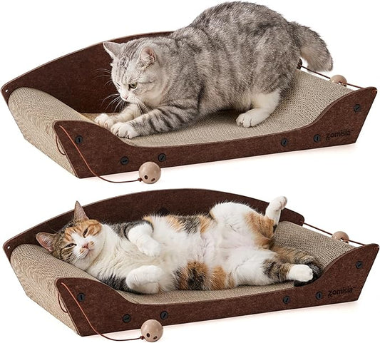 ZOMISIA 2 Pack 26'' Cardboard Cat Scratcher Bed by Zomisia