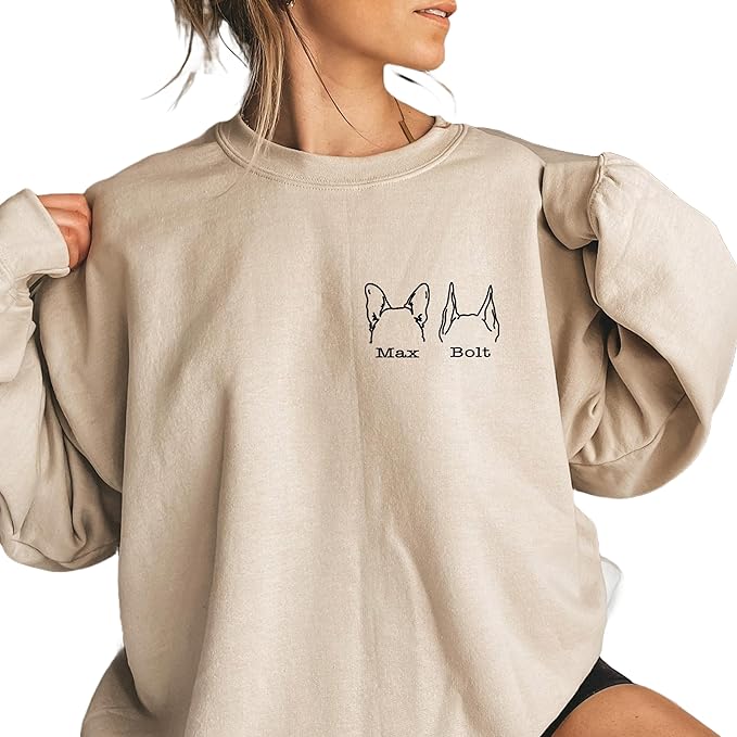 Custom Dog Mom Shirt Personalized Dog Ears Sweatshirt - Image 4