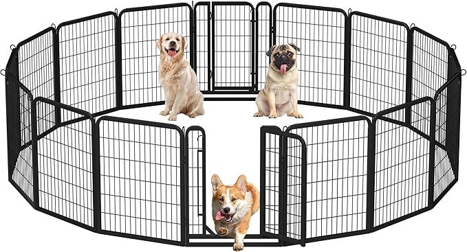 Yaheetech Dog Playpen Outdoor, 32 inch 16 Panels Dog Pen Indoor Heavy Duty by Unknown