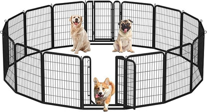 Yaheetech Dog Playpen Outdoor, 32 inch 16 Panels Dog Pen Indoor Heavy Duty by Unknown