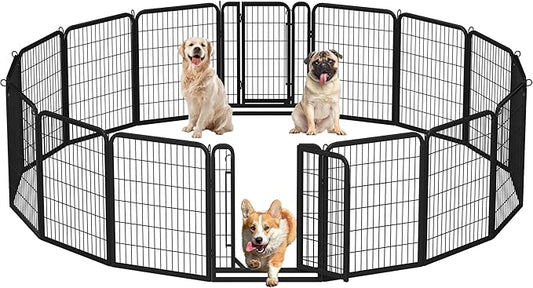 Yaheetech Dog Playpen Outdoor, 32 inch 16 Panels Dog Pen Indoor Heavy Duty by Unknown