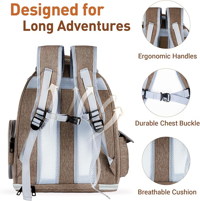 Cat Backpack Carrier with Large Space Bubble Window, Airline Approved - Image 4