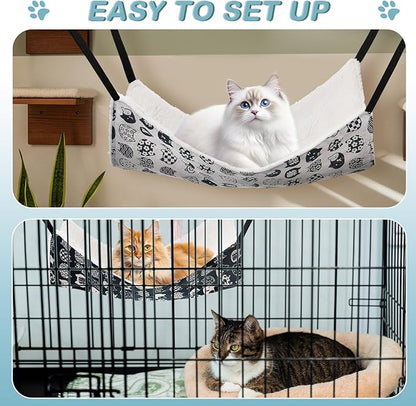 4 Pack Cat Hammock for Cage, Reversible Cat Hanging Hammock Soft Large Double - Image 5