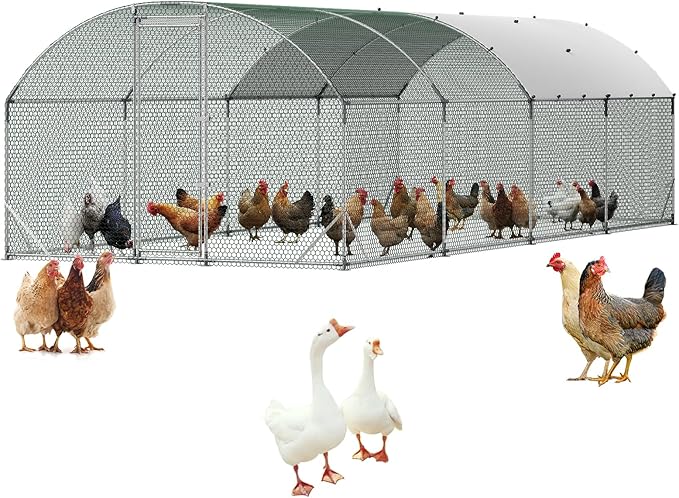 VEVOR Large Metal Chicken Coop, Walk-in Chicken Run House by VEVOR