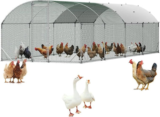 VEVOR Large Metal Chicken Coop, Walk-in Chicken Run House by VEVOR
