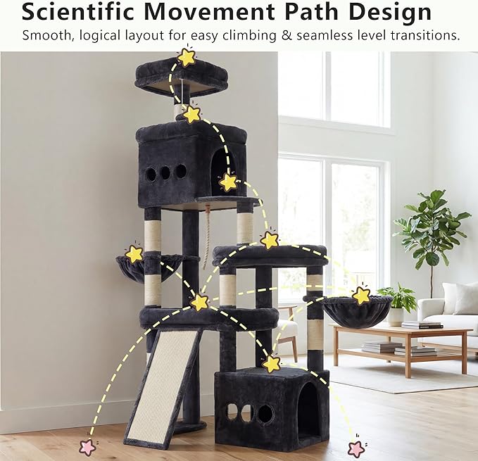 Heybly Cat Tree, 71-Inch-Tall Tower - Image 8