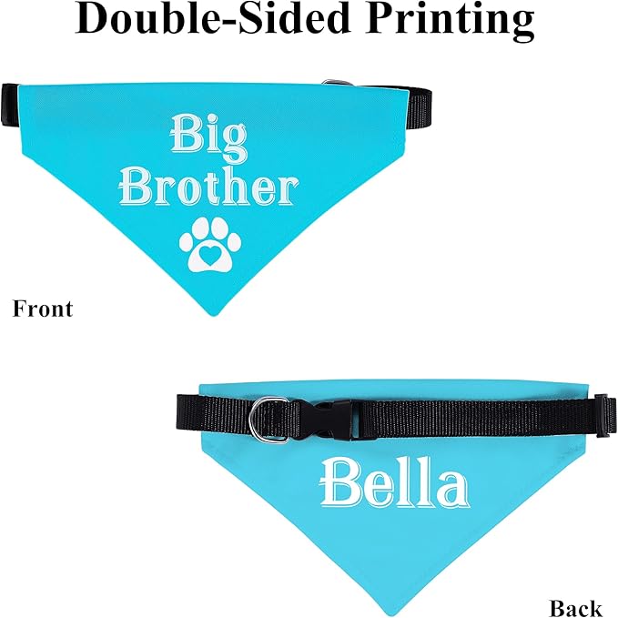 Personalized Dog Bandanas with Buckle Name Photo Logo Custom Neckwear Dog Scarf - Image 3