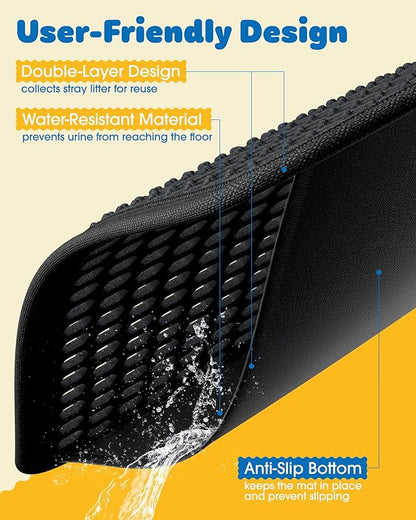 Cat Litter Mat - 30'' x 24'' Large Litter Trapping Mat, Waterproof, Urine-Proof - Image 5