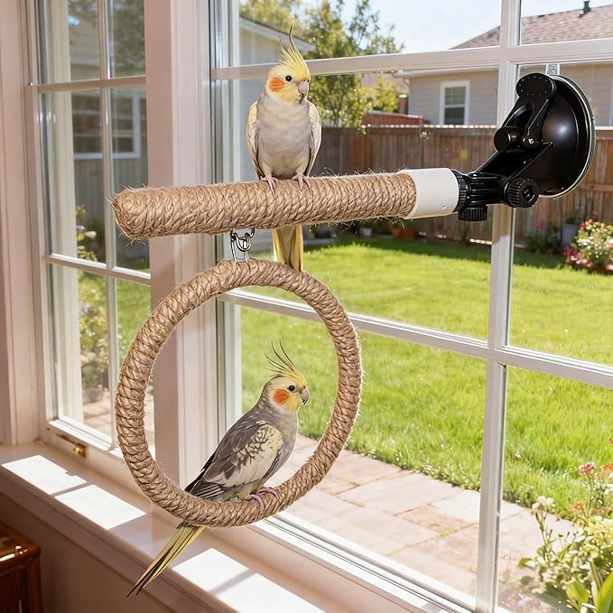 Natural Flax Bird Perch Stand by AOTU
