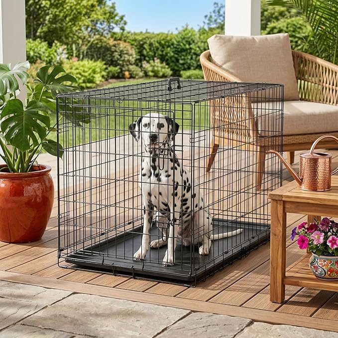 FDW Dog Crate 48-Inch Dog Cage Foldable Metal Kennel - Image 2