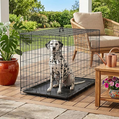FDW Dog Crate 48-Inch Dog Cage Foldable Metal Kennel - Image 2