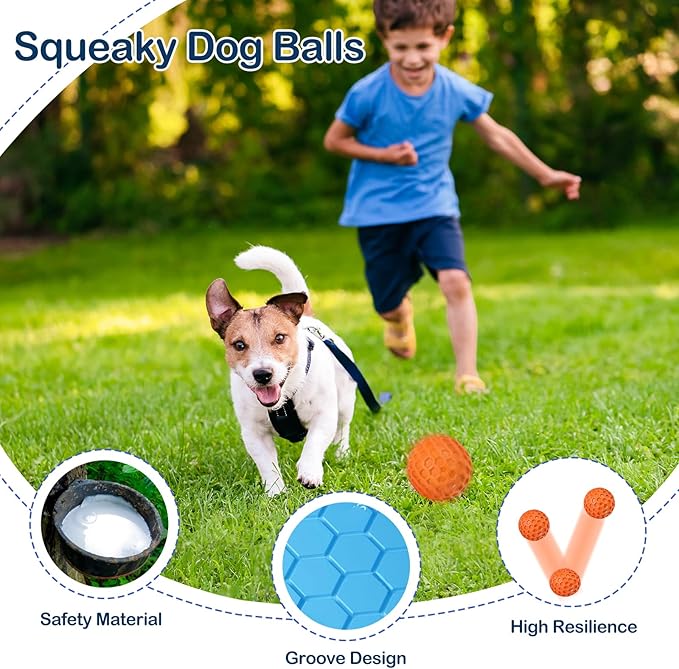 2 Pack Indestructible Squeaky Dog Balls, Cleans Teeth, Relieves Anxiety - Image 4