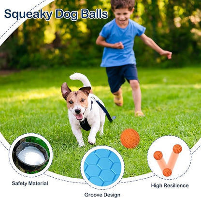 2 Pack Indestructible Squeaky Dog Balls, Cleans Teeth, Relieves Anxiety - Image 4