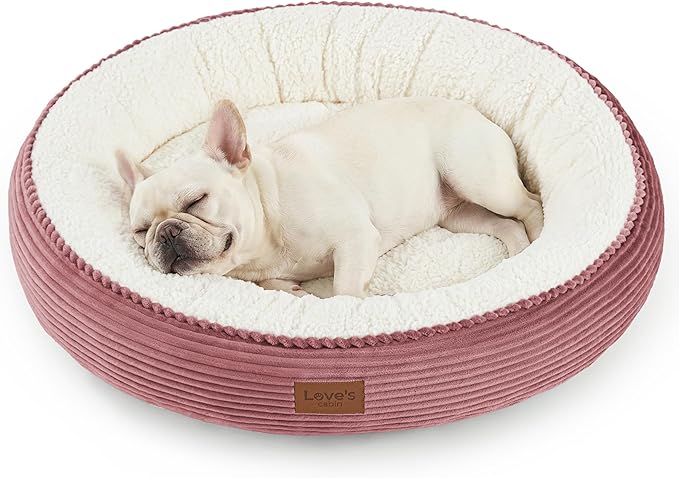 Love's cabin Round Donut Cat and Dog Cushion Bed, 30in Pet Bed by Lovescabin