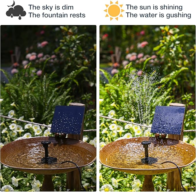 AISITIN Solar Water Pump for Water Feature Outdoor, DIY Solar Fountain Kit - Image 5
