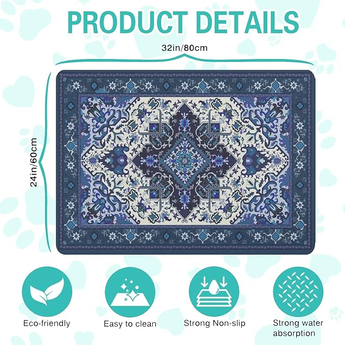 Pet Feeding Mat for Floors Waterproof Dog Mat for Food and Water Absorbent - Image 5